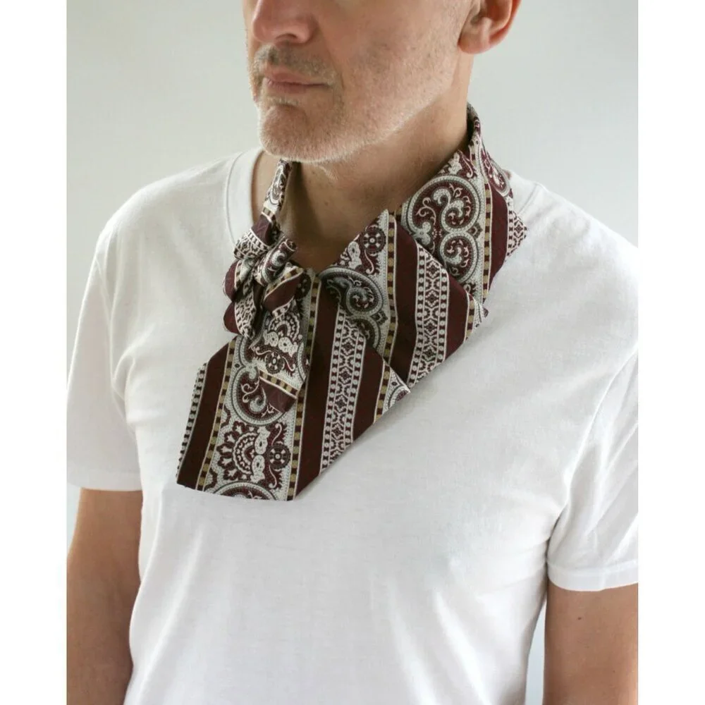 Ogsplosh Ascot Scarf Made From A Repurposed Vintage Necktie NEW